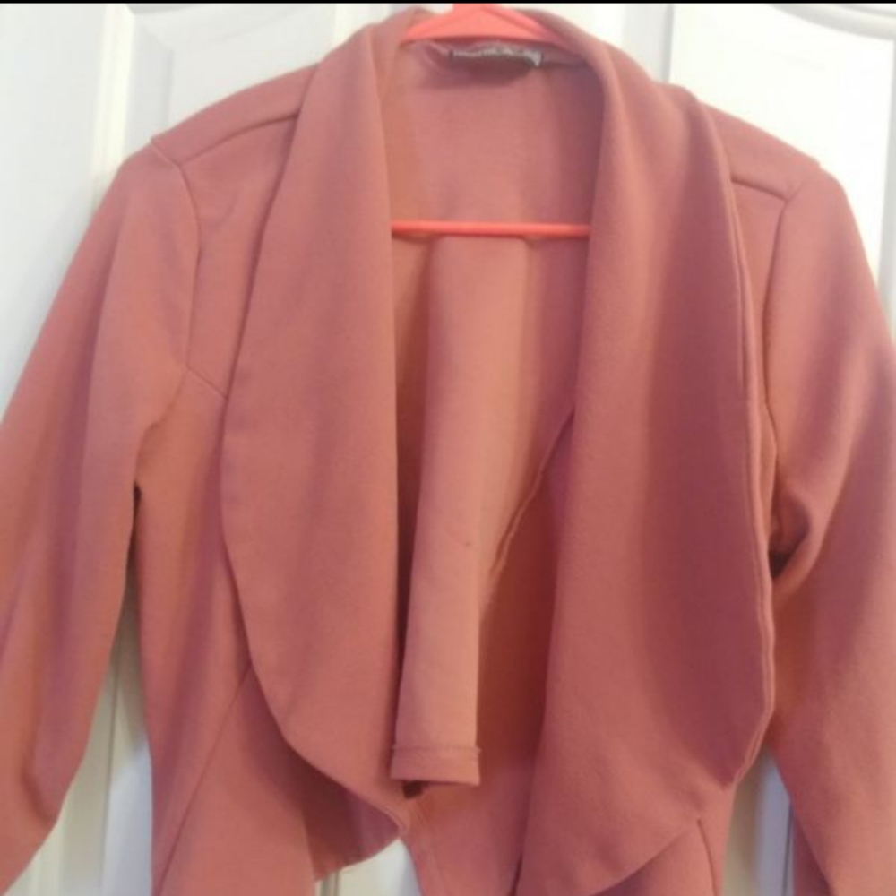 Women'S 3/4 stretchy Sleeve Blazer Open Front Offi